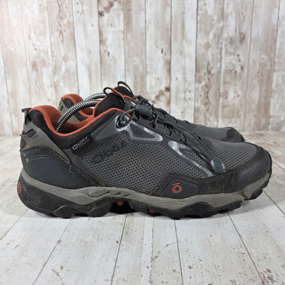 Oboz Arete Low B-DRY Waterproof Hiking Shoes Mens 10 Gray Orange Shadow GW41101